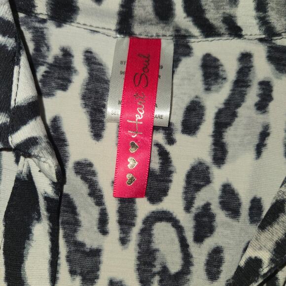 Y2K FASHION LEOPARD SHIRT WITH BELT Womens Small HeartSoul - Picture 8 of 8